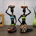 Load image into Gallery viewer, African Ladies Pair - Tealight Candle Holders
