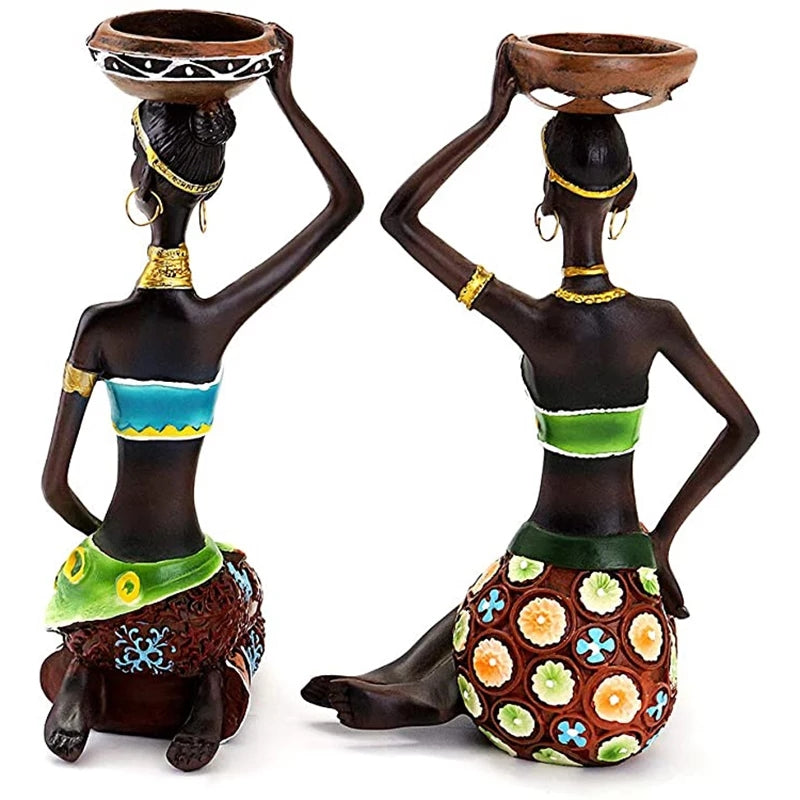 African Ladies Pair - Tealight Candle Holders