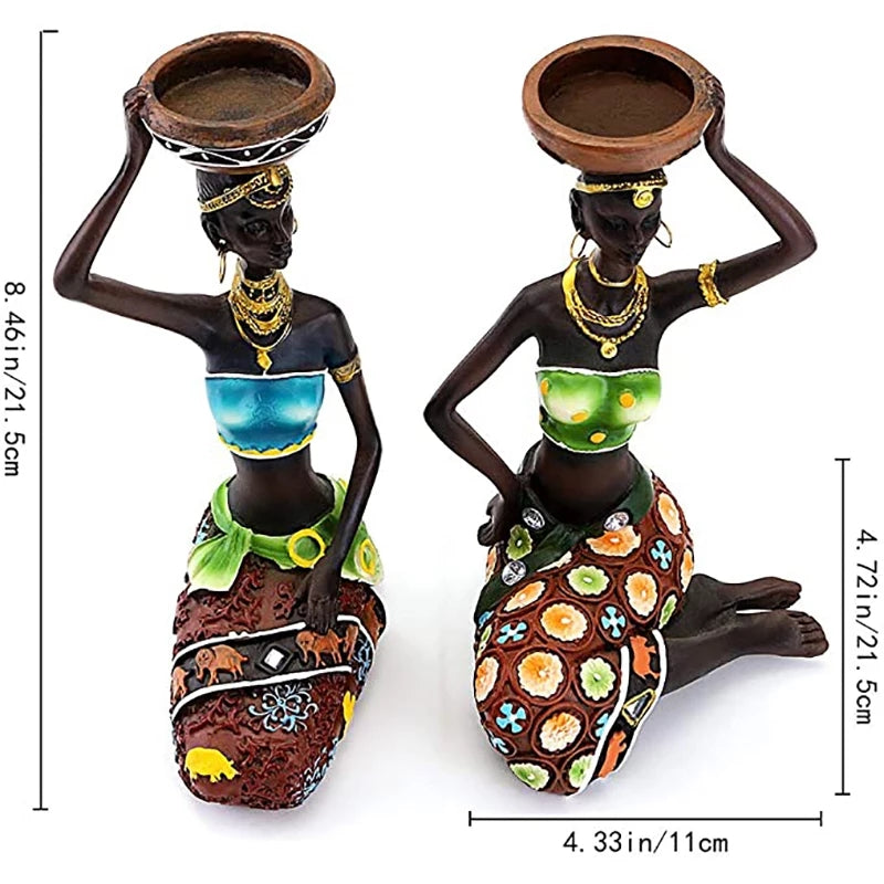 African Ladies Pair - Tealight Candle Holders