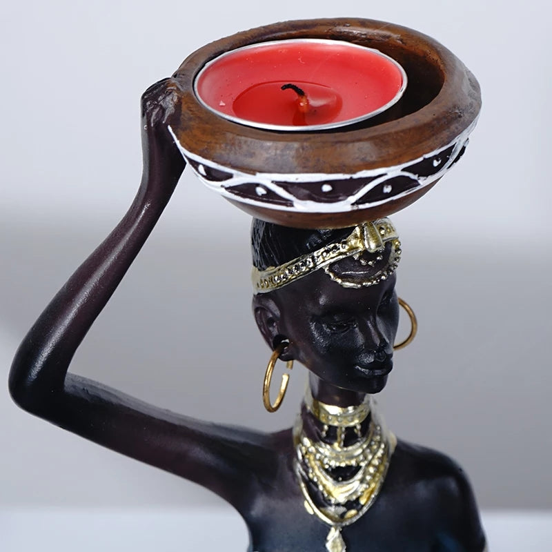 African Ladies Pair - Tealight Candle Holders