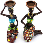 Load image into Gallery viewer, African Ladies Pair - Tealight Candle Holders
