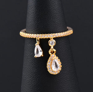 Double Teardrop Ring