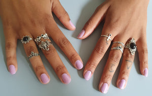 8 Antique Silver Ring stacks