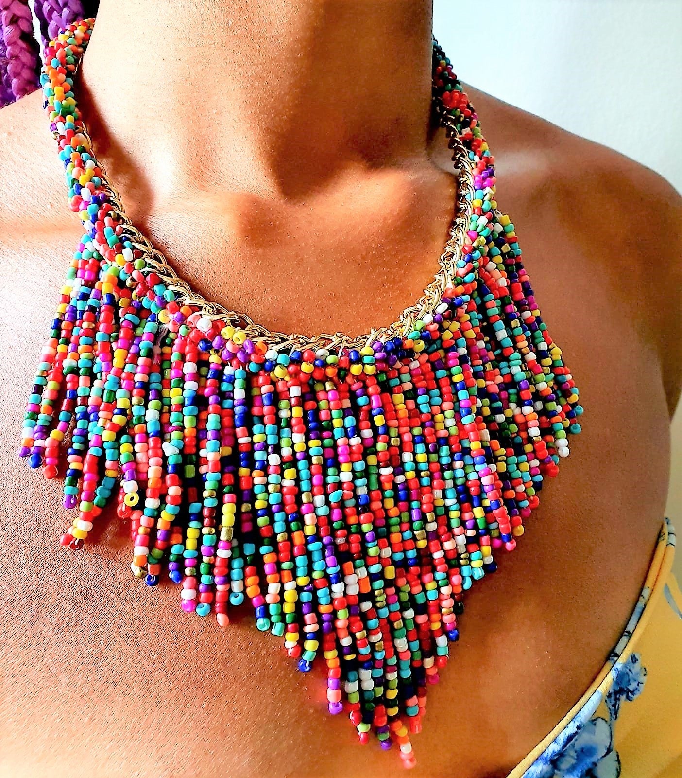 Bohemian Colourful Beaded Necklace