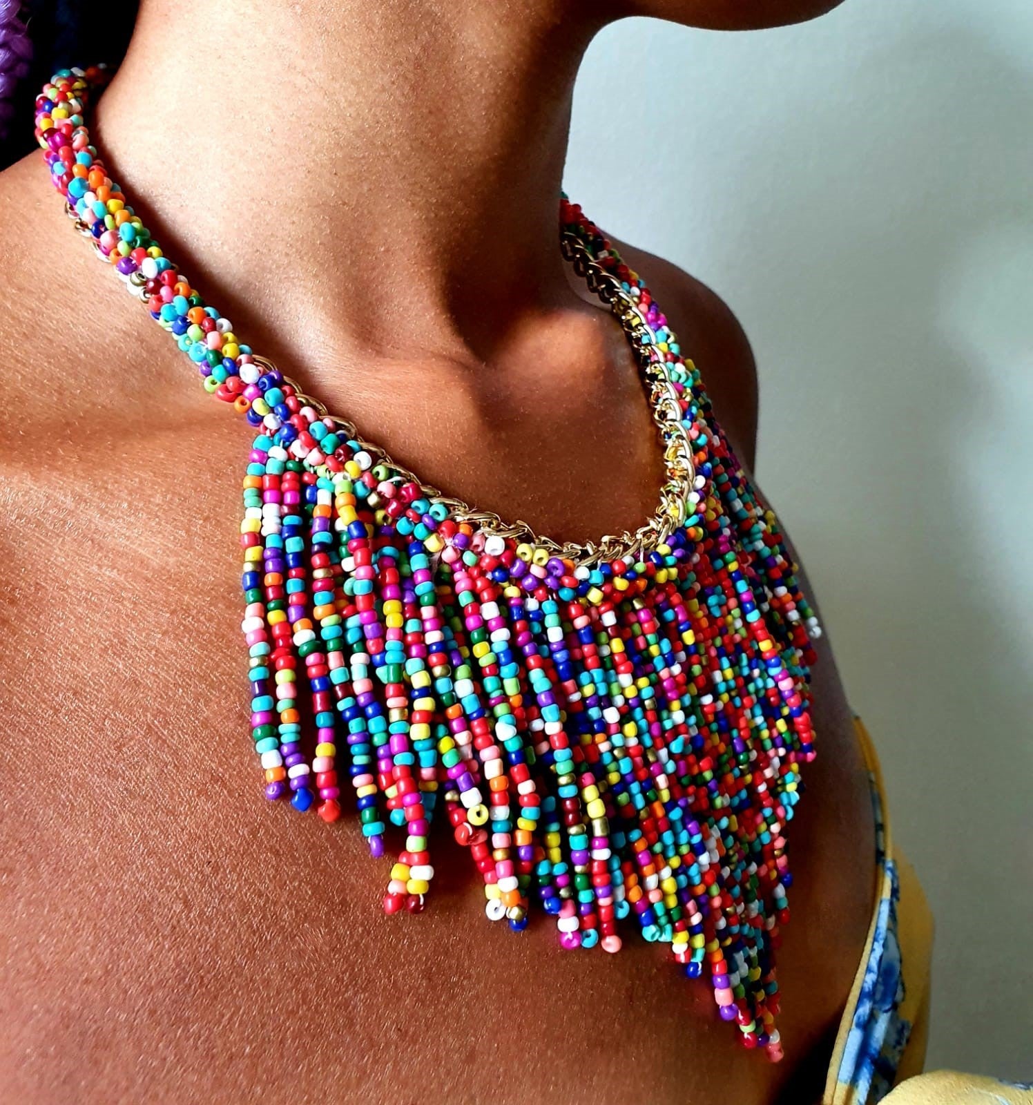 Bohemian Colourful Beaded Necklace