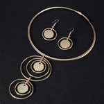 Load image into Gallery viewer, Circular Within A Circle Choker/Necklace Set
