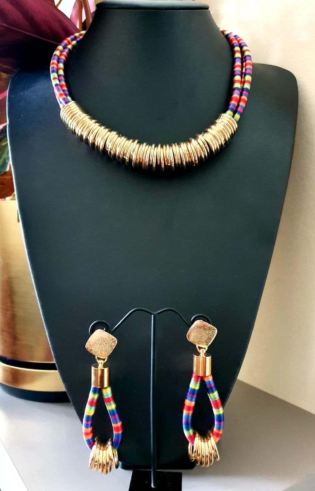 Cloth and Coil Necklace & Earrings