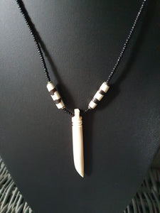 Beaded Cow Bone Necklace