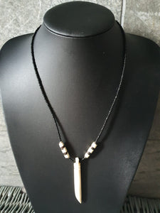 Beaded Cow Bone Necklace