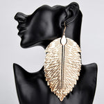 Load image into Gallery viewer, Gold Feather Bird Earrings
