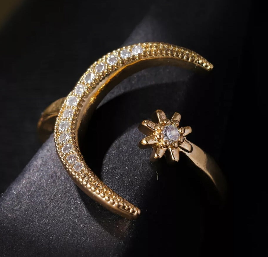 Ethiopia Moon & Star Ring