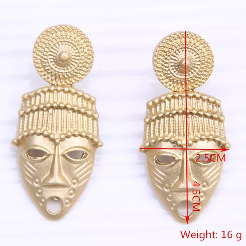 Gold Masked Earrings