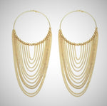 Load image into Gallery viewer, Huge Cascading Chains Hoop Earrings - 3 Colours
