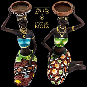 African Ladies Pair - Tealight Candle Holders