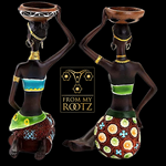 Load image into Gallery viewer, African Ladies Pair - Tealight Candle Holders
