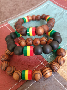 Rasta Stretch Bangles - Set of 3