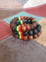 Load image into Gallery viewer, Rasta Stretch Bangles - Set of 3
