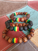 Load image into Gallery viewer, Rasta Stretch Bangles - Set of 3
