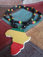 Load image into Gallery viewer, Rasta Wood Bead Africa Necklace
