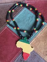 Load image into Gallery viewer, Rasta Wood Bead Africa Necklace
