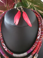 Load image into Gallery viewer, Feather Cloth Necklaces &amp; Earring
