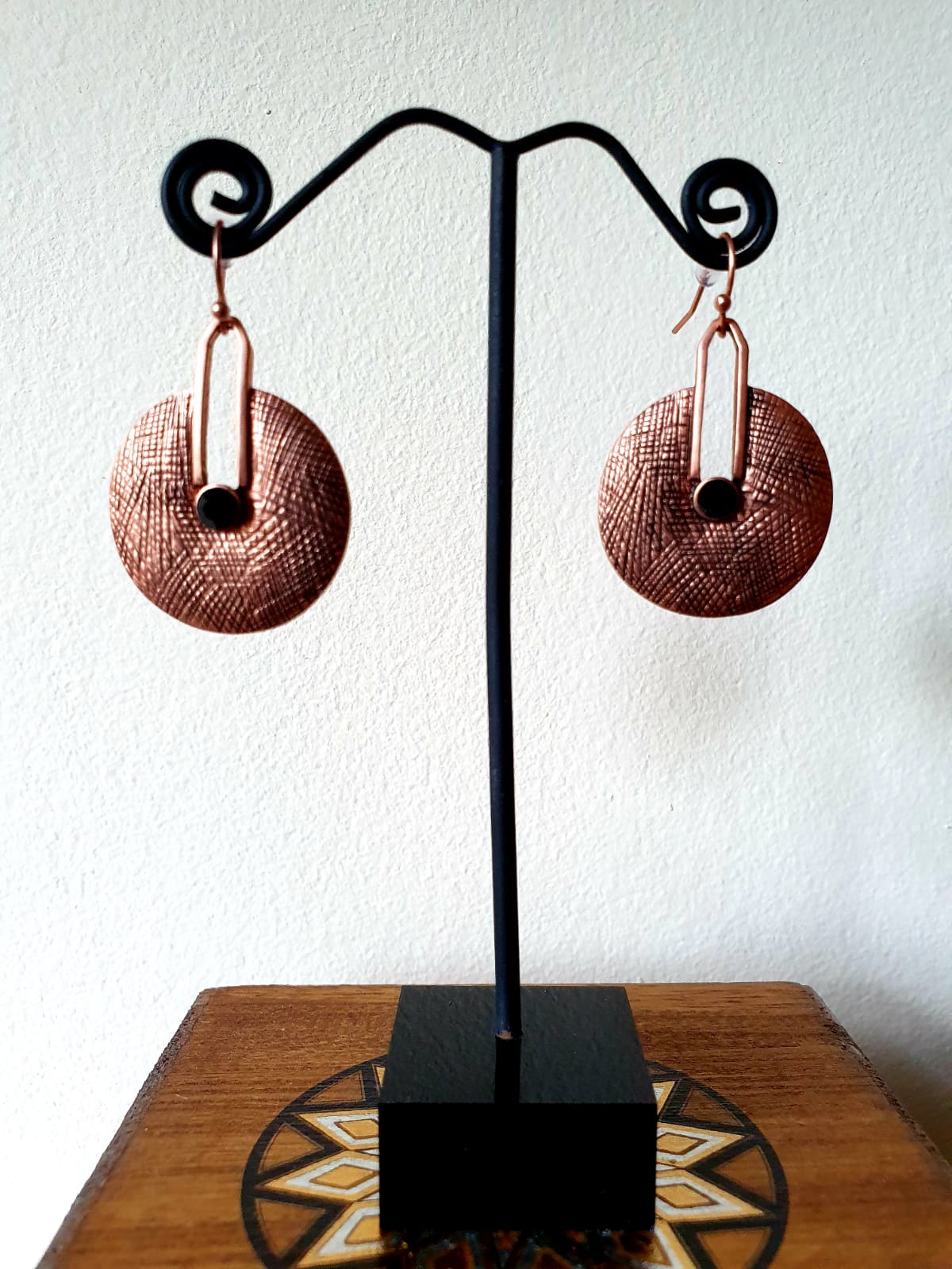 Vintage Shield Copper Earrings