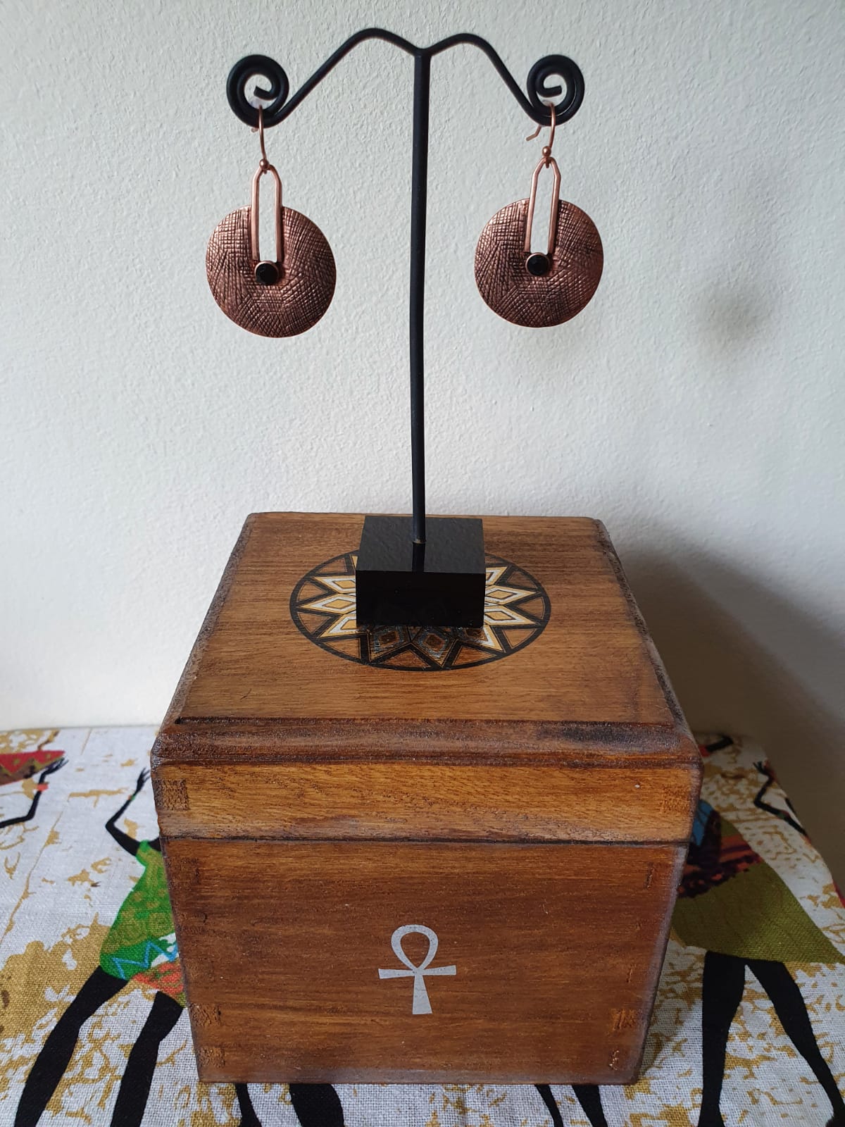 Vintage Shield Copper Earrings