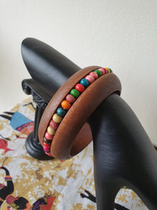 Wood Multi Colour Bead Bracelet