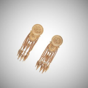 Zulu Gold Shield and Spear End Earring